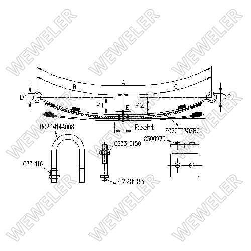Zestaw wzmacniający resor tylny Mercedes Sprinter / VW Crafter FK020T930ZB
