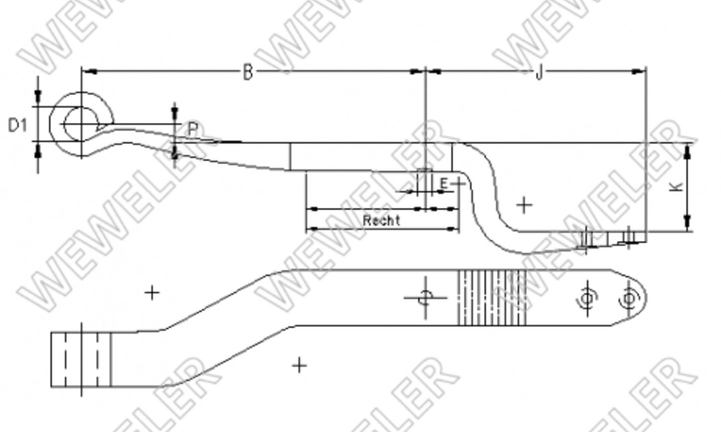 BPW Półresor Lewy Do Osi Skrętnej Z Blachą F179Z219ZL75