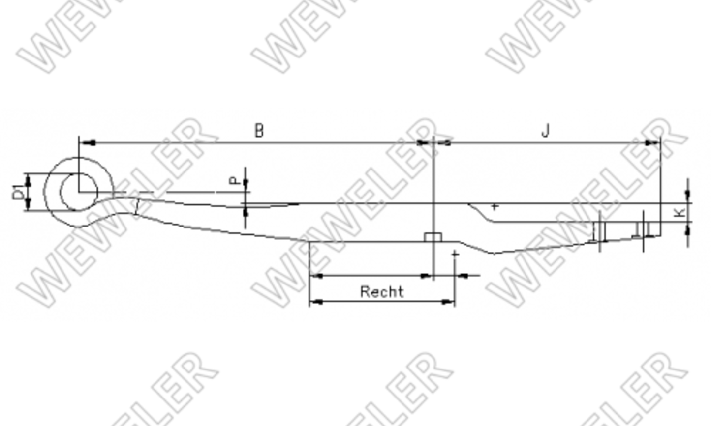 BPW Półresor Z-ka 1-piórowy Do Osi Eko L1=27 F179Z256ZA75A