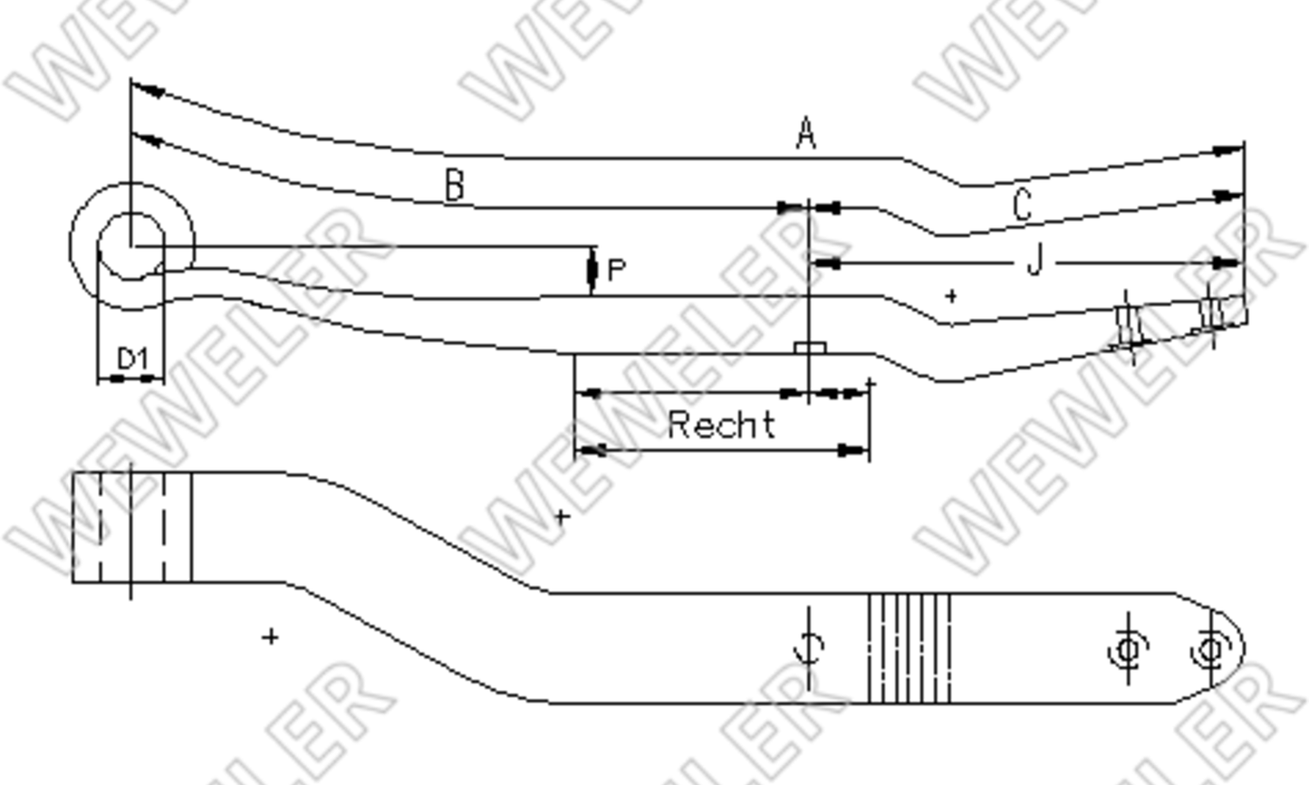 BPW Półresor Prawy Do Osi Skrętnej F179Z257ZR75