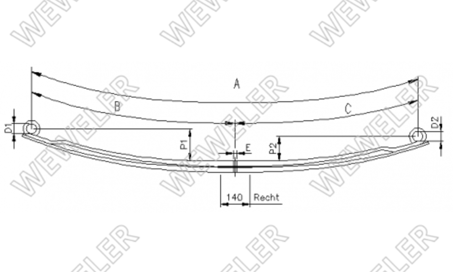 DAF 55F Resor Przedni 2 Piórowy F017T737ZA75