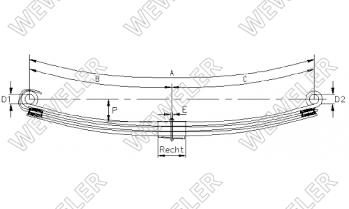 DAF XF/CF Euro-6 Resor Przedni 3-piórowy F017T825ZA75