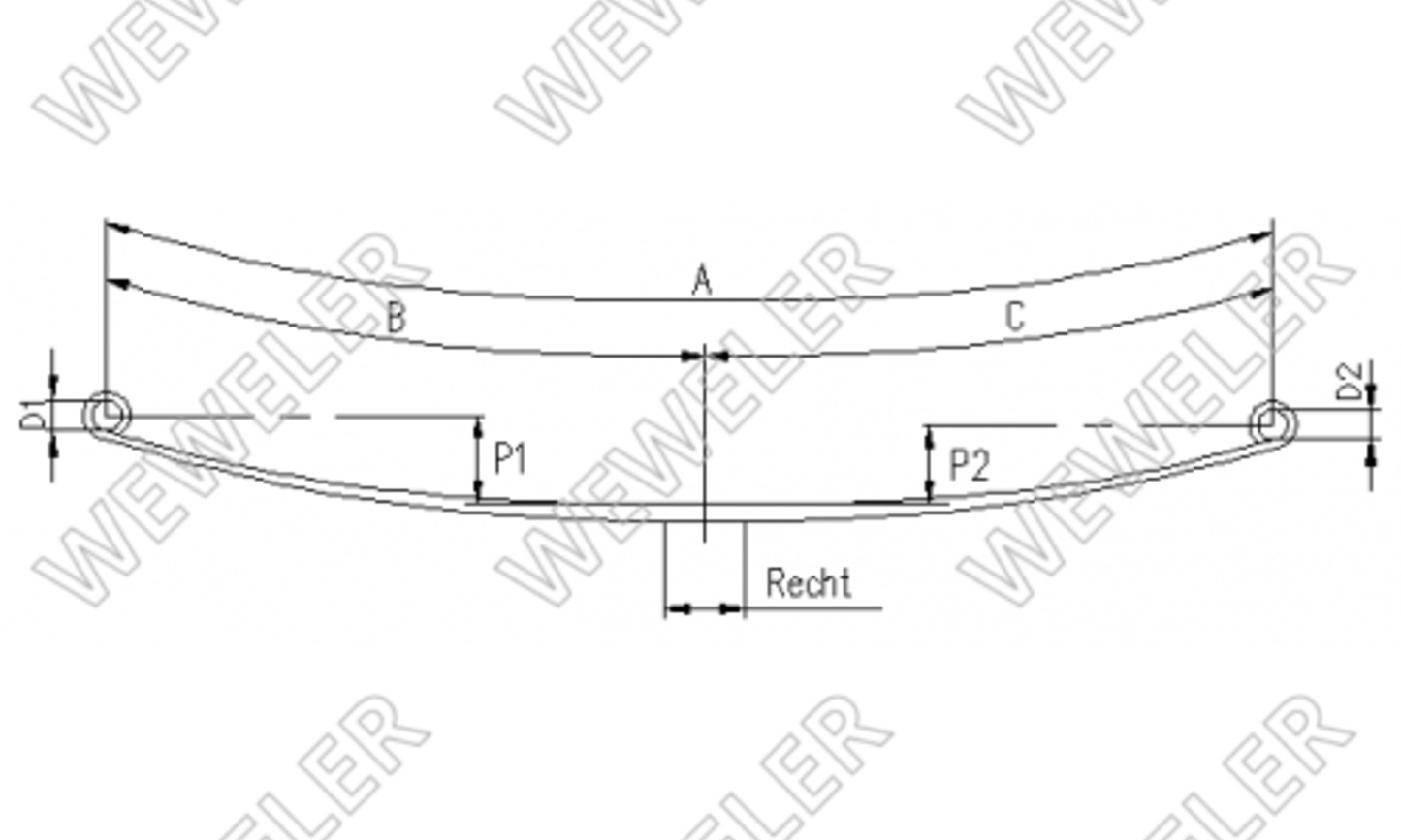 DAF Resor Przedni 1-piórowy - Leyland F042T105ZA75
