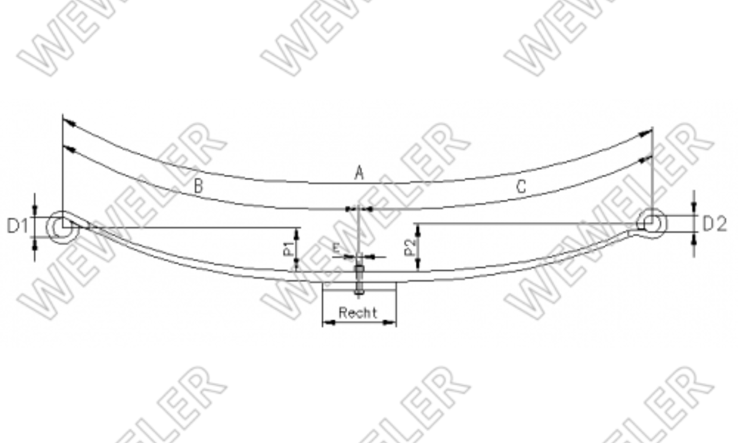 Resor Iveco Daily tylny 1-piórowy dł. 700/700 mm OE 5801734058