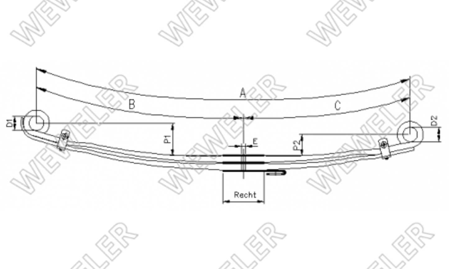 MAN TGA Resor Przedni 2-piórowy F088T407ZA75