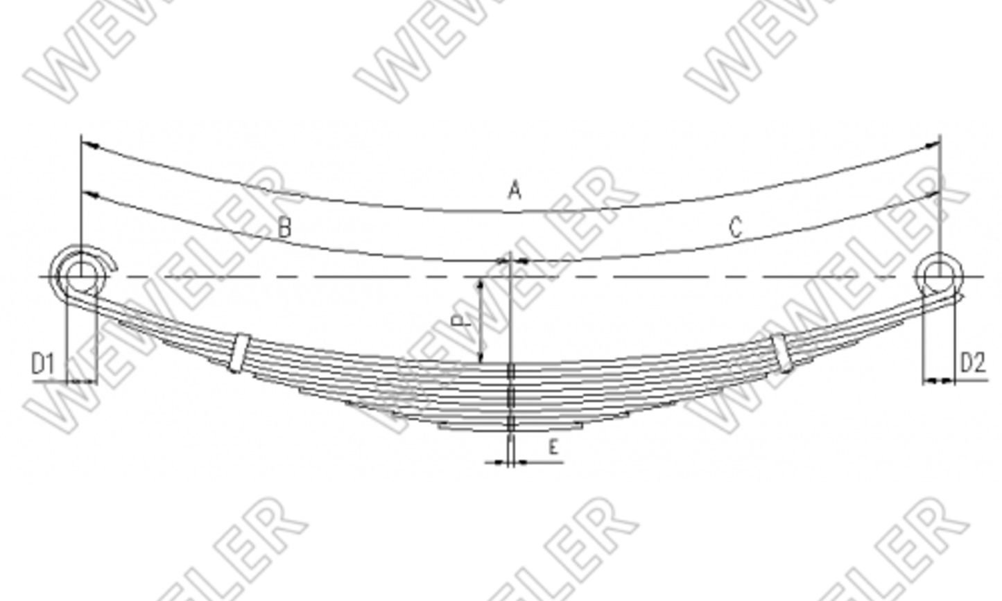 Resor Mercedes przedni 10-piórowy dł. 860/860 mm OE A6523201602