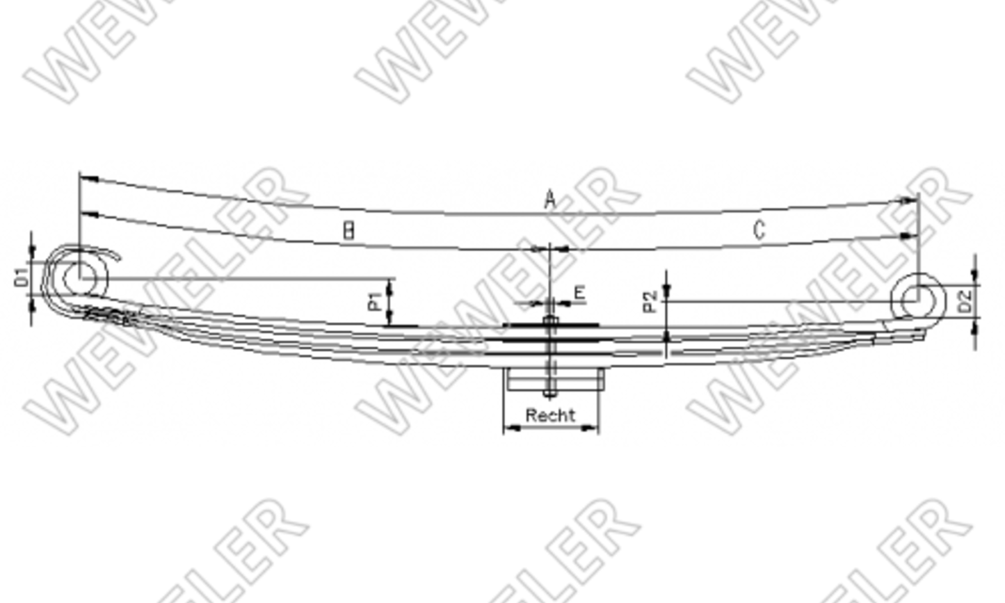 Mercedes Arocs Resor Przedni 3-piórowy 1-oś F020T873ZA75