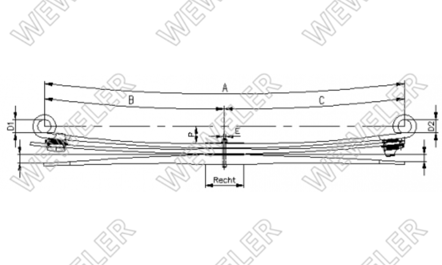 Mercedes Atego Resor Tylny 3-piórowy Euro-6 F021T066ZA75