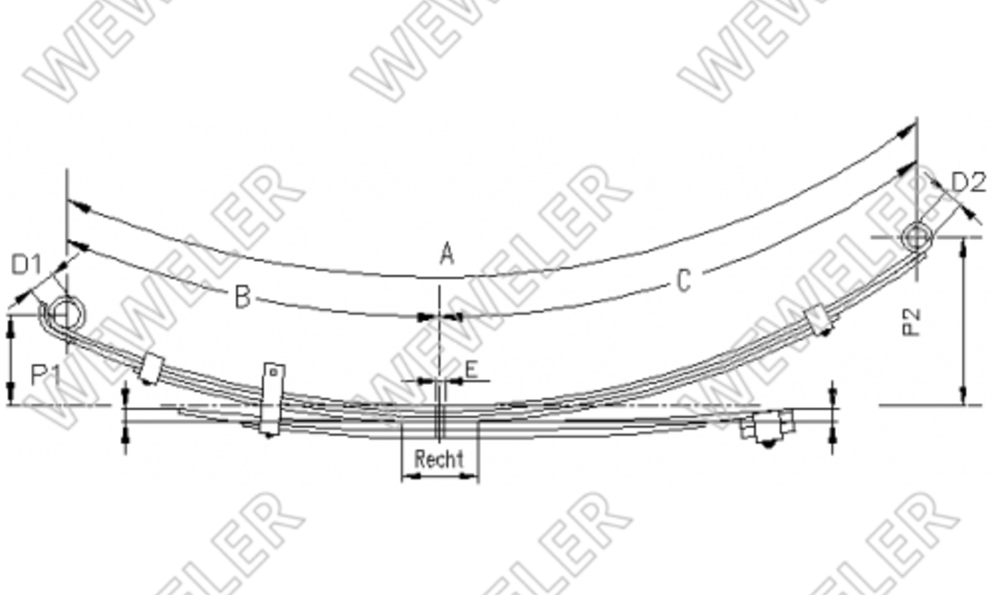 Mitsubishi L200 Resor Tylny 5-piórowy 96/06 A097T036ZA75