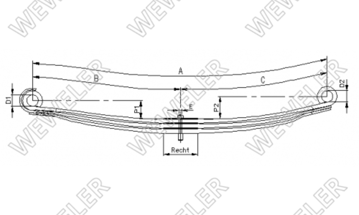 Resor Renault Kerax 3-piórowy dł. 790/790 mm F023T227ZA75