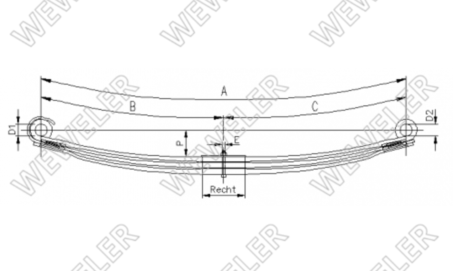 Resor Volvo FM przedni 3-piórowy dł. 795/795 mm OE 21321727