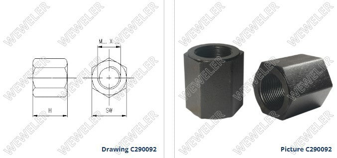 Nakrętka M27X2 Wysoka (Klucz 41) NAK-M27X2W