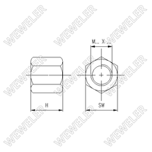 Nakrętka M30X3.5 Wys 45 NAK-M30-W