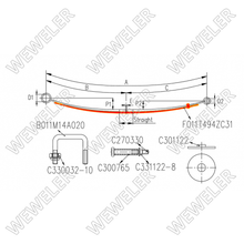 Zestaw wzmacniający resor tylny 1-piórowy Fiat Ducato FK011T494ZC