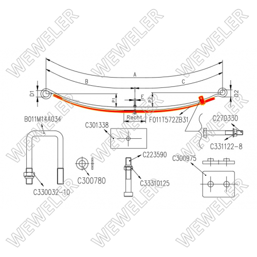 Zestaw wzmacniający resor tylny Iveco Daily FK011T572ZB