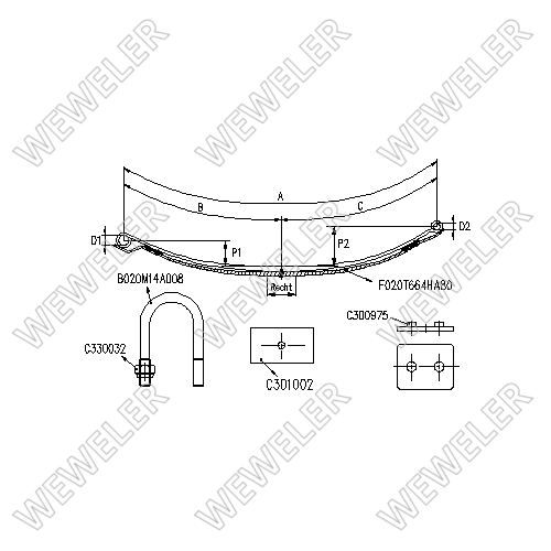 Zestaw wzmacniający resor tylny Mercedes Sprinter FK020T698ZB