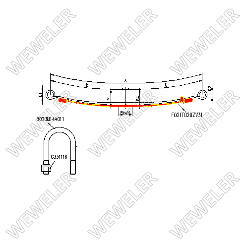Zestaw wzmacniający resor tylny Mercedes Sprinter FK021T020ZV