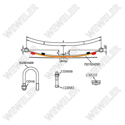 Zestaw wzmacniający resor tylny Mercedes Sprinter FK021T024ZD