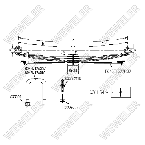 Zestaw wzmacniający resor tylny Nissan Cabstar FK046T162ZB