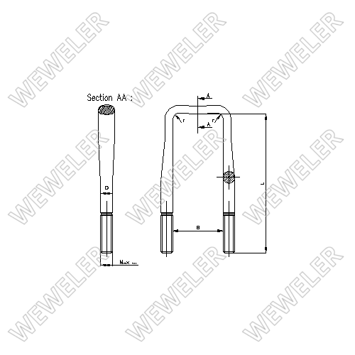 Strzemię Resoru Volvo OE 6773787 M20x82x330 B022M20B031