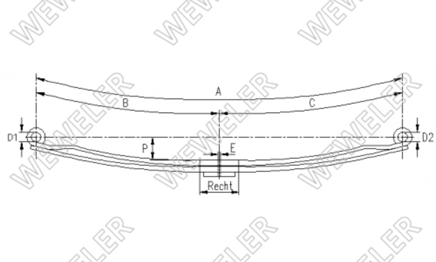 DAF-LF55 Resor Przedni 2-piórowy F017T809ZA75