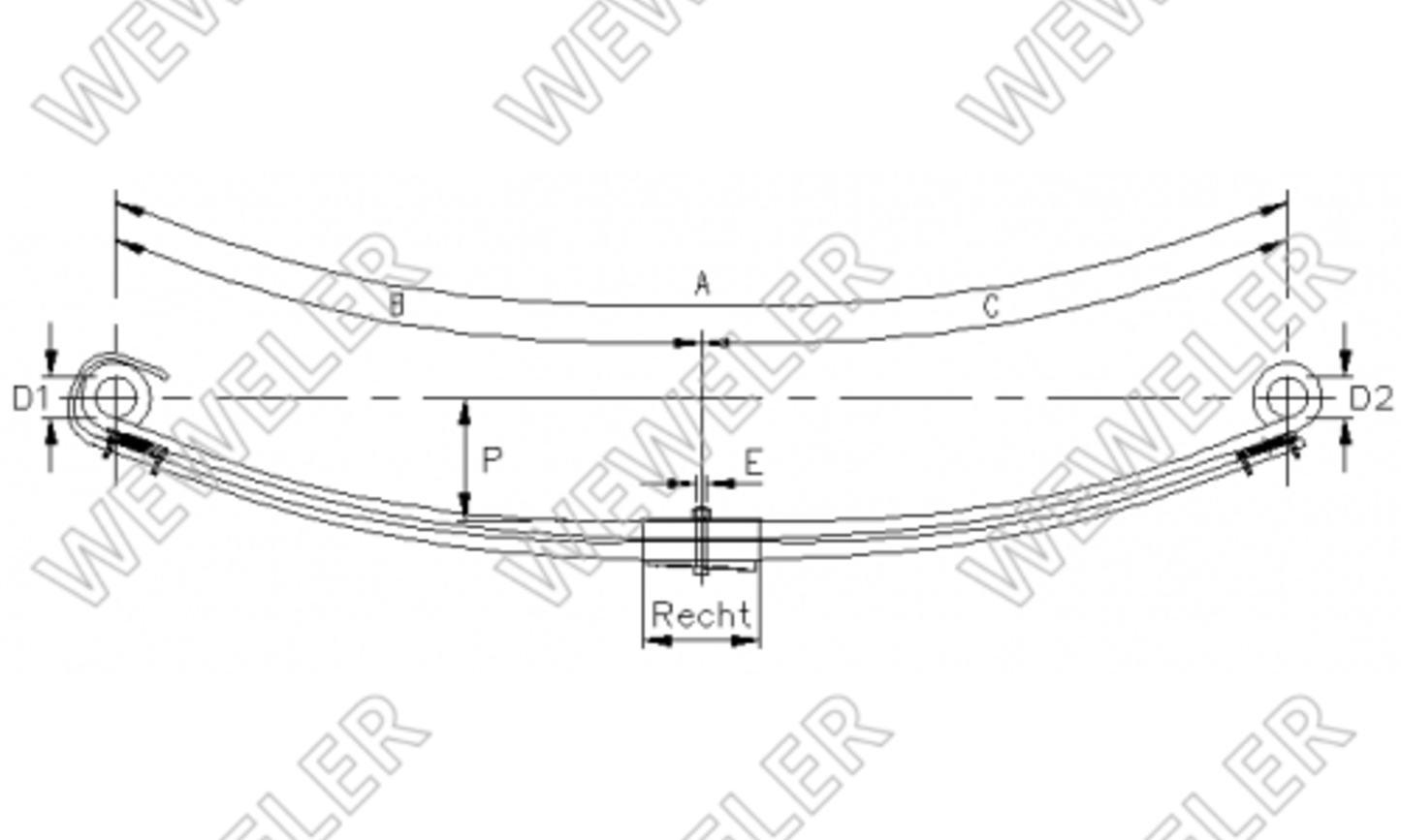 DAF XF/CF Euro-6 Resor Przedni 2-piórowy F017T823ZA75