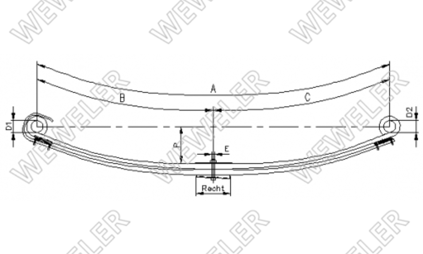 DAF-LF55 Resor Przedni 2-piórowy F017T829ZA75