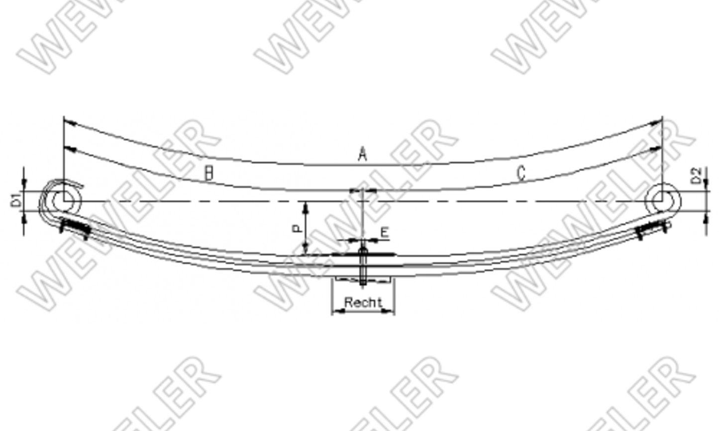 DAF XF/CF Euro-6 Resor Przedni 2-piórowy F017T835ZA75