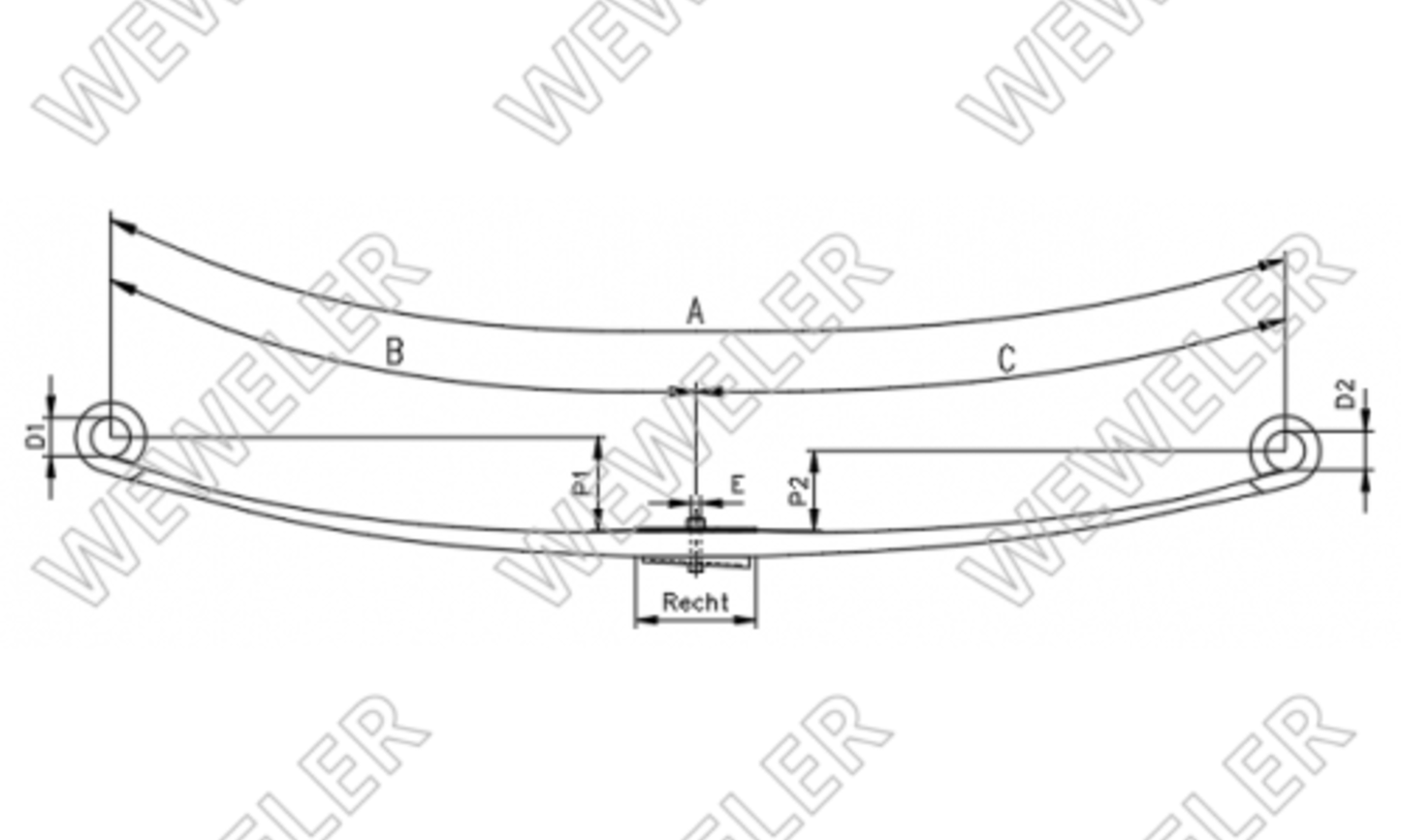 DAF XF/CF Resor Przedni Resor 1-piórowy F017T851ZA75