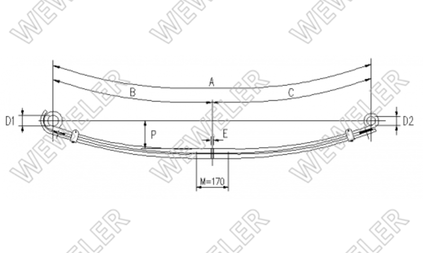 MAN 14 Resor Przedni 2-piórowy F088T327ZA75