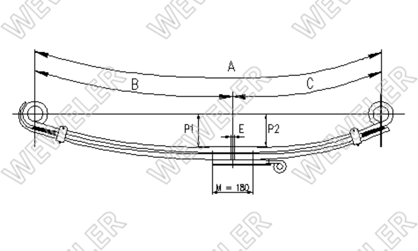MAN 2000 Resor Przedni 2-piórowy F088T359ZA75