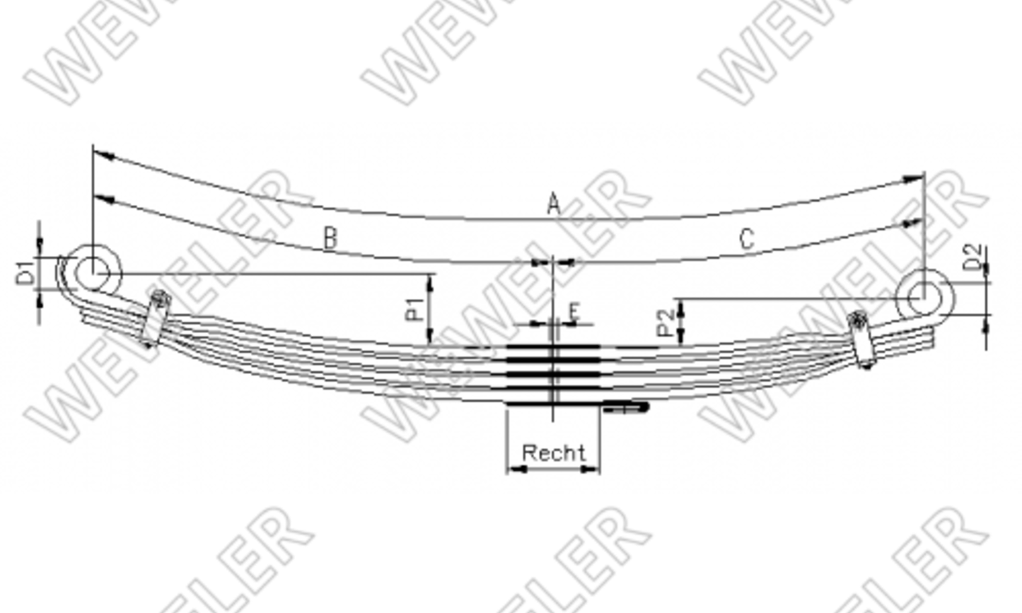 MAN TGA Resor Przedni 4-piórowy Asym. F088T411ZA75
