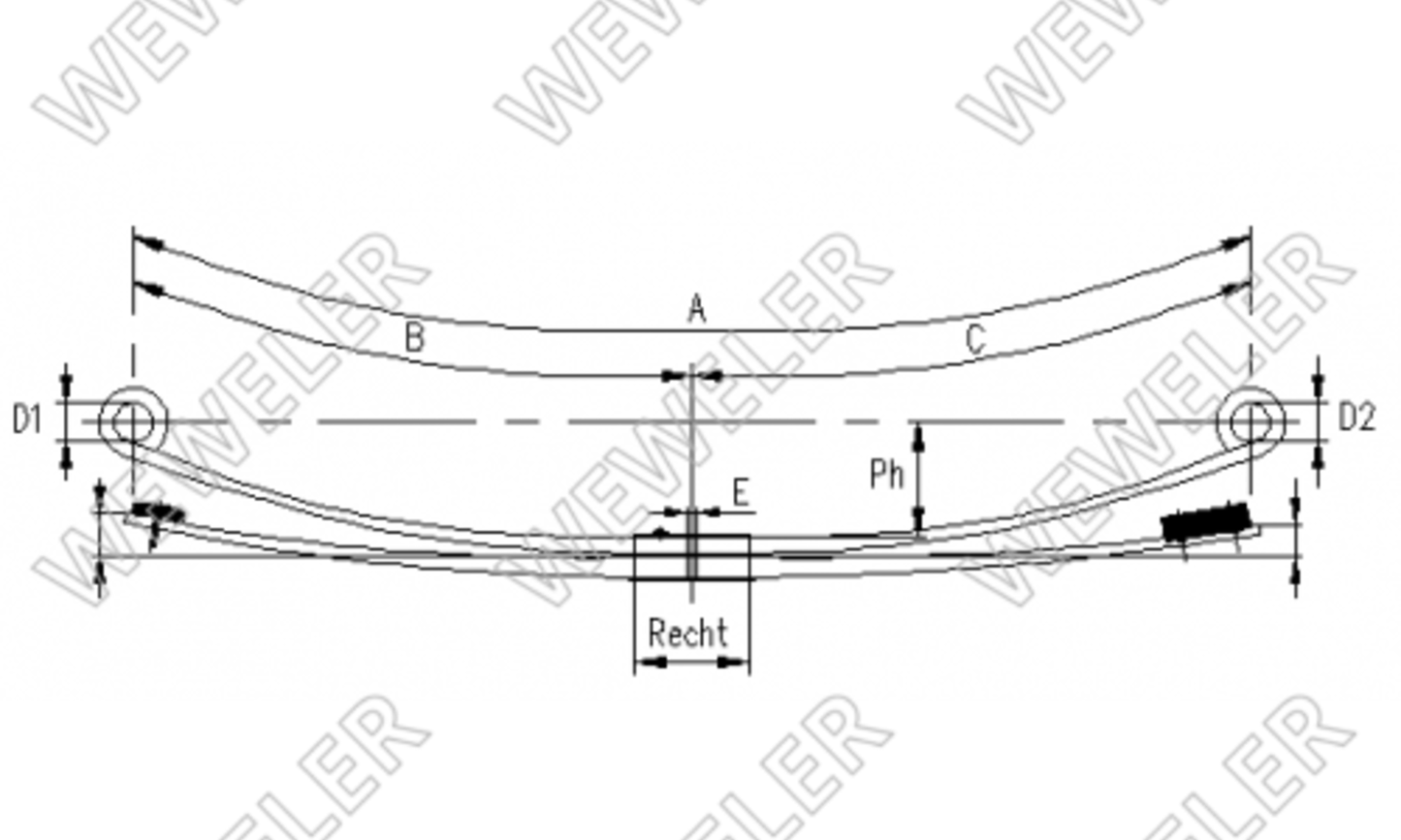MAN TGL-8 Resor Tylni 2-piórowy F088T370ZA75