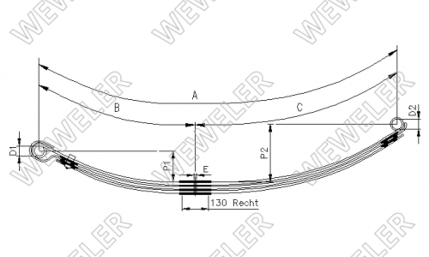 Mercedes Resor Przedni 3-piórowy F020T443AA75