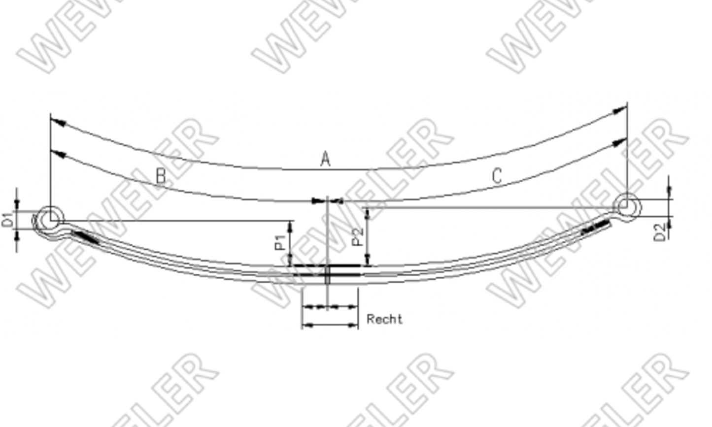 Mercedes Atego Resor Przedni 2-piórowy F020T747ZA75