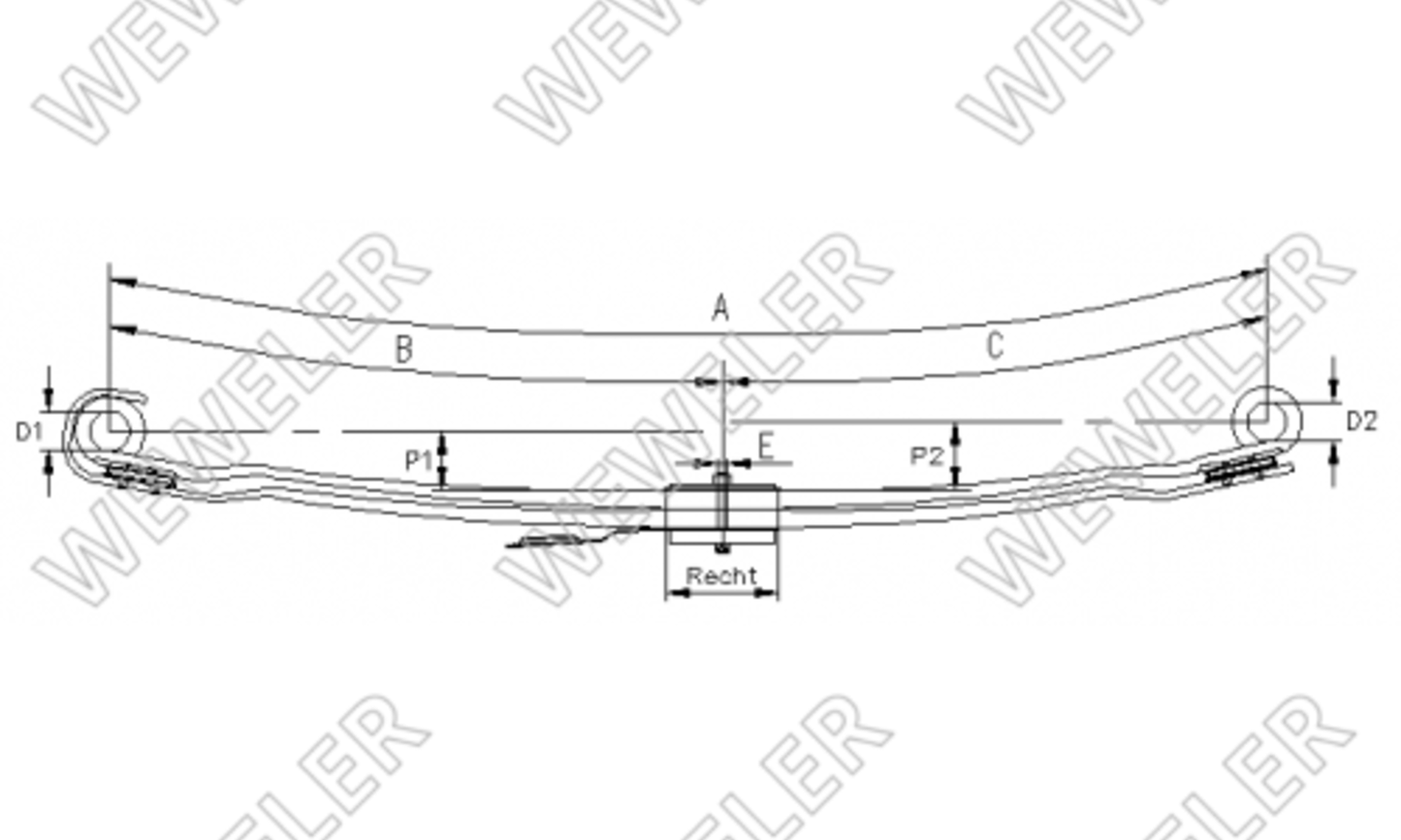 Mercedes Arocs Resor Przedni 2-piórowy F020T893ZA75