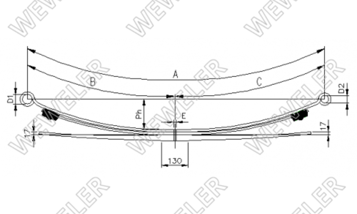 MB Sprinter 616tdi Resor Tylny 3-piór Su-130 F020T896ZA75