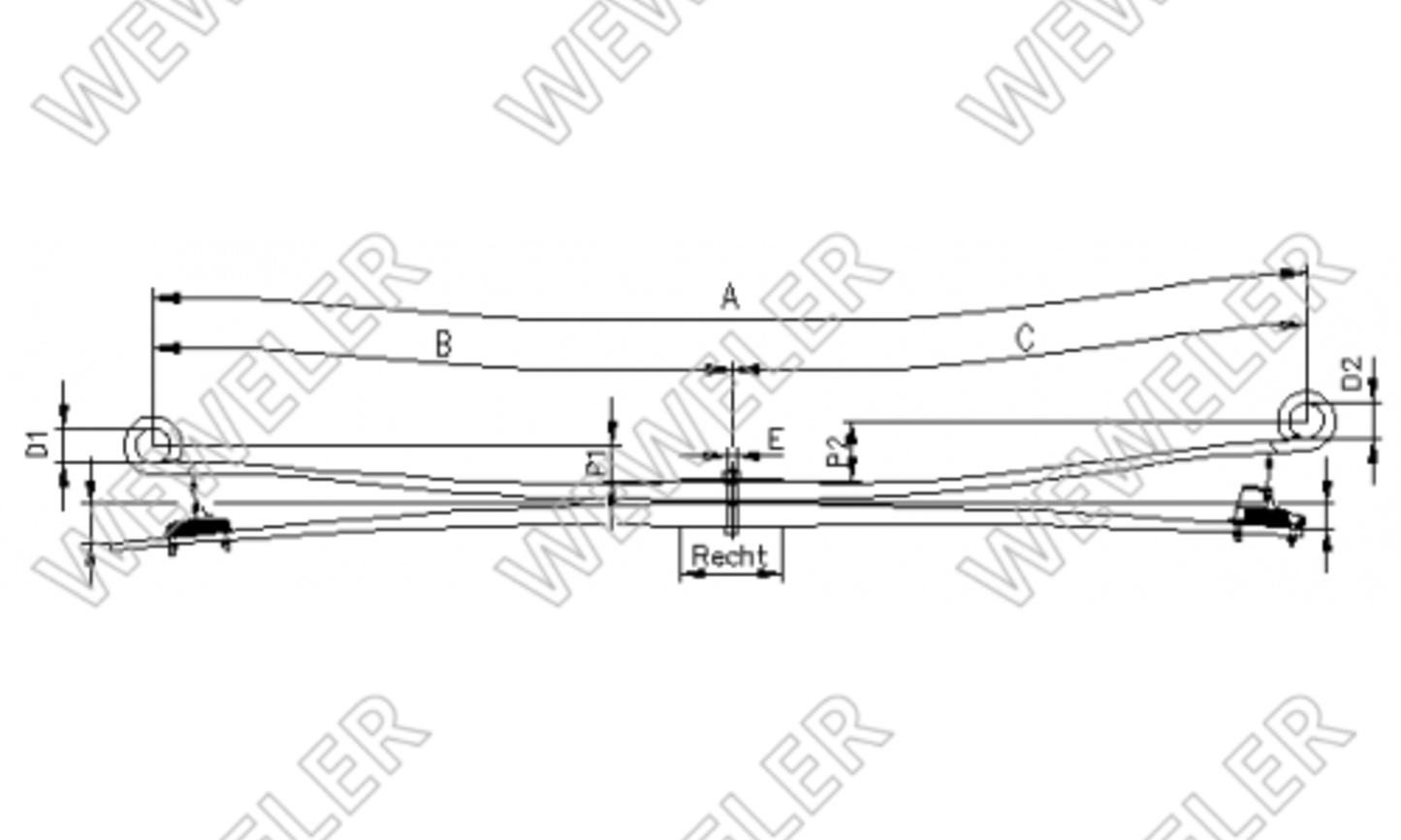 Mercedes Atego Resor Tylny 2-piórowy Euro-6 F021T044ZA75