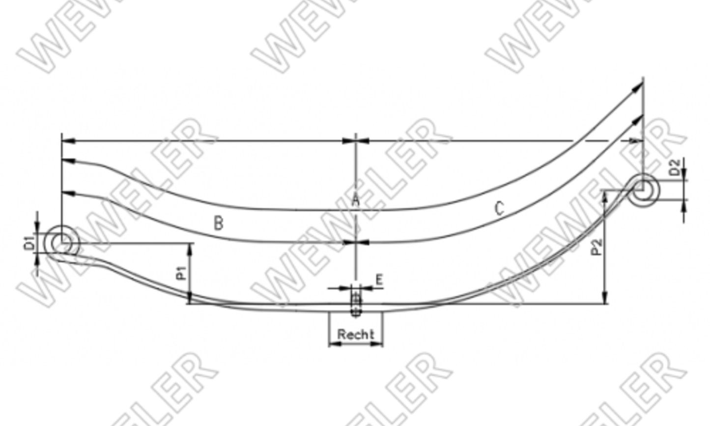 Scania Przód Resor 1-piórowy Do Poduszki F010T209ZA75