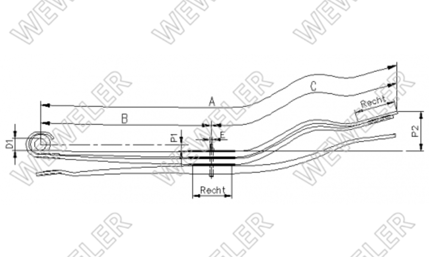 Volvo FL6 Resor Tylny 3-piórowy (fala) F022T434ZA75